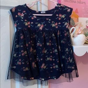 Navy floral top